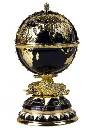 STP Goods Imperial Faberge Globe Egg / Jewelry Box w/ Surprise in Black