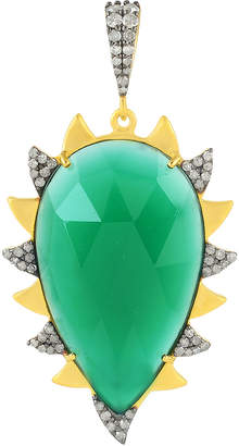 Meghna Jewels 18k Gold Green Onyx & Diamond Claw Pendant