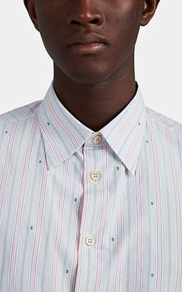 Gucci Men's Striped "G" Cotton Fil Coupé Shirt - Lt. Blue