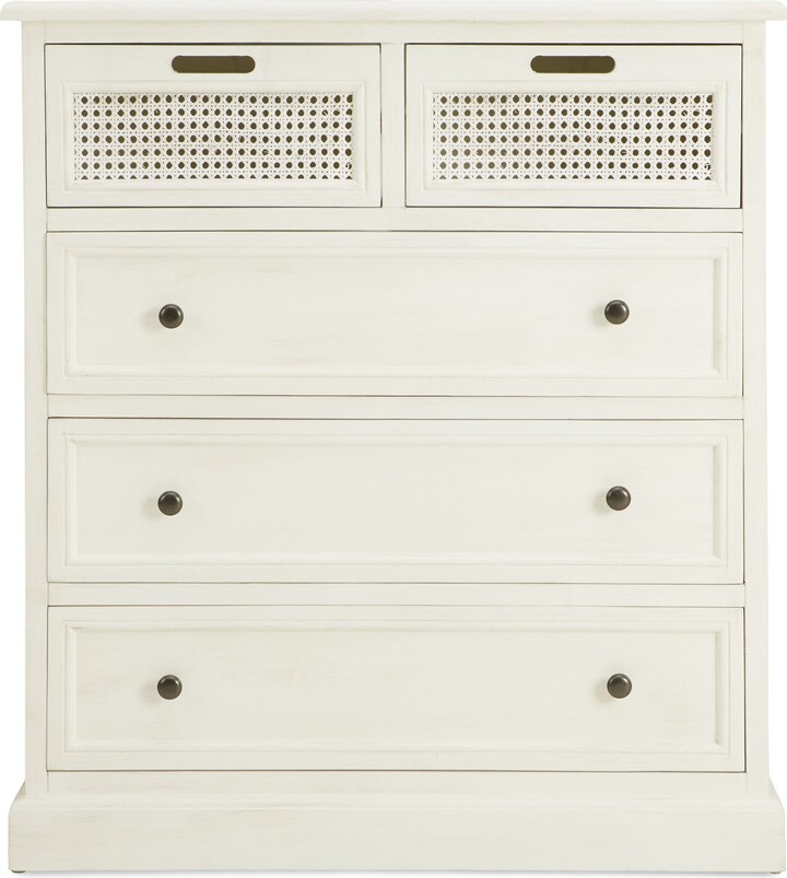 Dunelm Lucy Cane 5 Drawer Chest White ShopStyle
