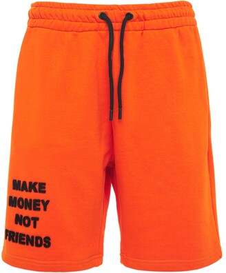 MAKE MONEY NOT FRIENDS Logo Neon Cotton Jersey Sweat Shorts