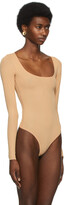 Thumbnail for your product : SKIMS Beige Jelly Sheer Long Sleeve Bodysuit