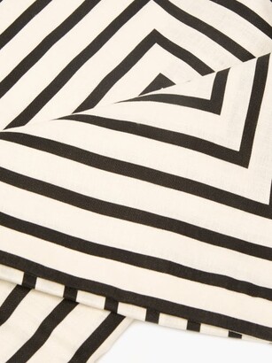 L'OBJET L’objet - Striped 228cm X 178cm Linen-sateen Tablecloth - Black Stripe