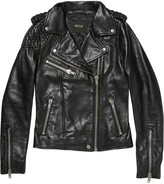 Thumbnail for your product : Maje Madone stitched leather biker jacket