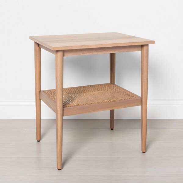 Hearth & Hand w/Magnolia Furniture Wood & Cane Accent Side Table