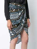 Thumbnail for your product : Veronica Beard Twist Front Deco Floral skirt