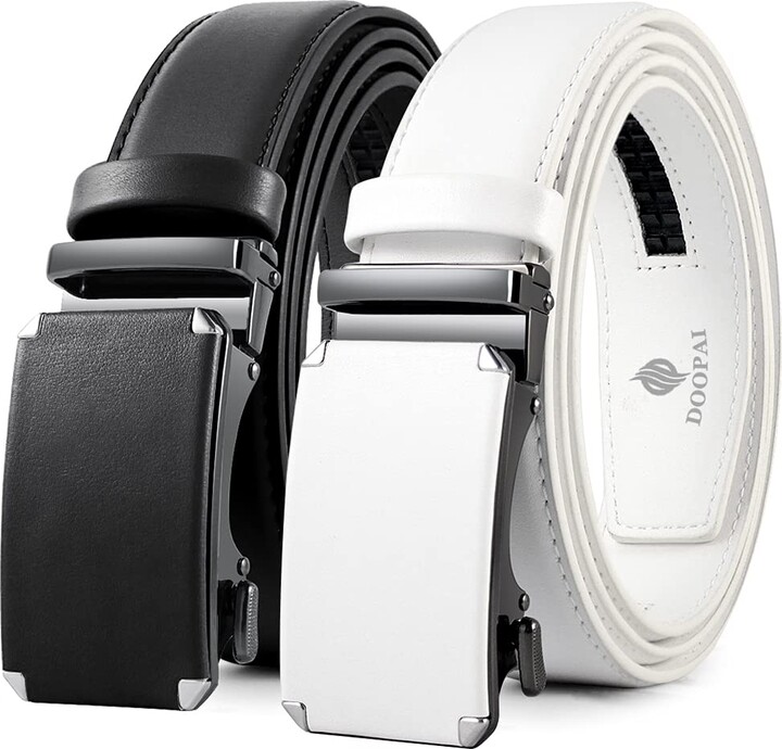 DOOPAI Leather Ratchet Belts for Men Automatic Belts Men With Easier