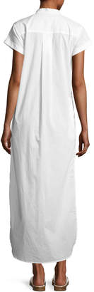 Onia Kim Button-Front Coverup Maxi Dress, White