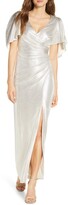 Thumbnail for your product : Eliza J Ruched Metallic Gown