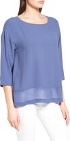 Thumbnail for your product : Eileen Fisher Sheer Hem Silk Top