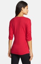 Thumbnail for your product : Chaus Ruched Three Quarter Sleeve Top