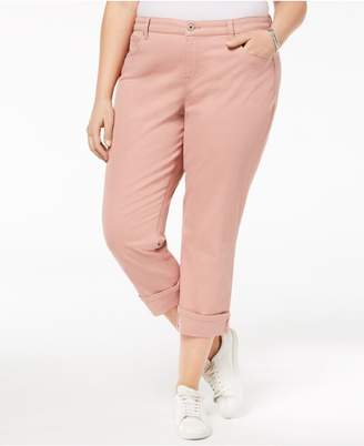 Style and Co Plus Size Cuffed Crop Jeans, Created for Macy's