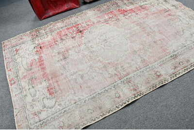 Bungalow Rose Handmade Turkish Vintage Wool Rug Ideal for Bohemian Home Decor and Antique Carpet Lovers Featuring Oushak Runner Design