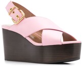 Thumbnail for your product : Marni 95mm Cross Straps Wedge Sandals