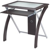 Thumbnail for your product : Office Star Computer Desk with Frosted Glass Top