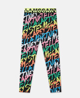 Thumbnail for your product : Stella McCartney Scribble Print Logo Leggings, Woman, Black