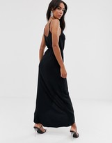 Thumbnail for your product : ASOS DESIGN cami wrap maxi dress in black
