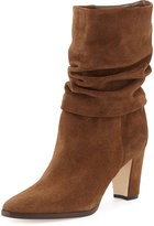 Thumbnail for your product : Manolo Blahnik Knight Ruched Suede Boot