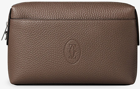 Cartier Mens Pepper Grey Must De Leather Pouch 1 Size