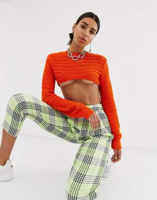 Reclaimed Vintage inspired knitted super crop
