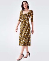 Thumbnail for your product : Diane von Furstenberg Abra Mesh Midi Dress in Arrow Head