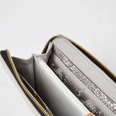 Thumbnail for your product : River Island Grey snake print blocked zip around purse