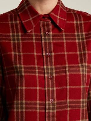 Gabriela Hearst Marcello Cashmere And Silk Blend Flannel Shirt - Womens - Red Print