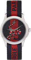 Thumbnail for your product : Gucci Navy and Red LAveugle Par Amour Snake Watch