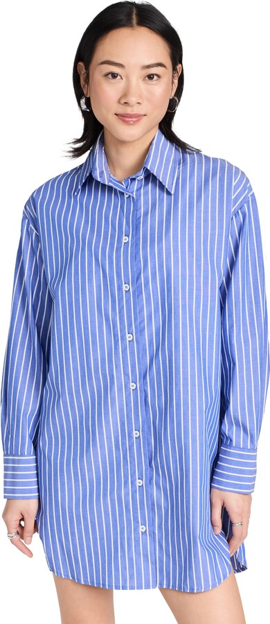 Enza Costa Poplin Mini Shirtdress