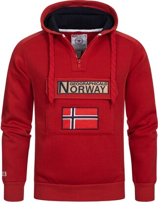 Geographical Norway Gymclass Men - Men's Kangaroo Pocket Hoodie -  Sweatshirt Logo Pullover Hoody Warm Long Sleeve - Ideal Men's Gift Spring  Summer Autumn Winter (Red XL) - ShopStyle