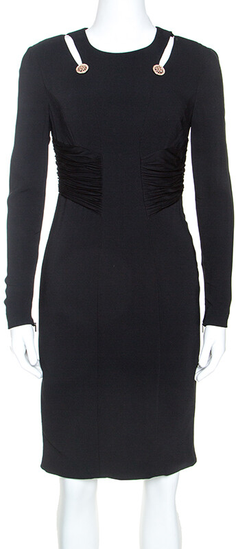 versace cutout crepe dress