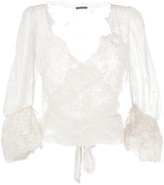 Thumbnail for your product : Cruciani Lace Wrap-Around Silk Blouse
