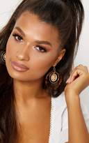 Thumbnail for your product : PrettyLittleThing Tortoiseshell Coin Hoop Drop Earrings