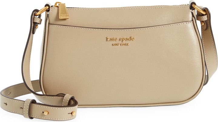 Kate Spade New York Bleecker Saffiano Leather Timeless Taupe, Crossbody Bag