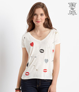 Thumbnail for your product : Aeropostale Junie and Jade Sheer Hearts Lips Boxy Graphic T