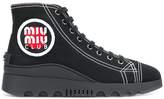 Thumbnail for your product : Miu Miu embroidered logo high tops
