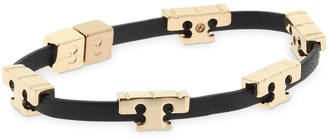 Tory Burch Serif-t Single Wrap Leather Bracelet