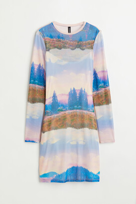 H&M Long-sleeved mesh dress