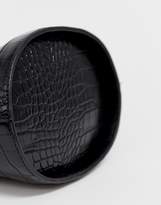 Thumbnail for your product : My Accessories London Exclusive mock croc bucket cross body bag with resin strap detail