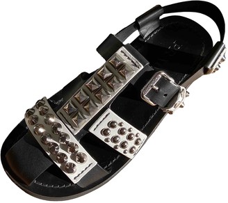 Prada Black Leather Sandals