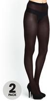 Thumbnail for your product : Love Label 50 Denier Black Opaque Tights (2 Pack)