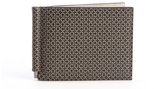 Thumbnail for your product : Ferragamo black leather gancio pattern printed money clip bi-fold wallet