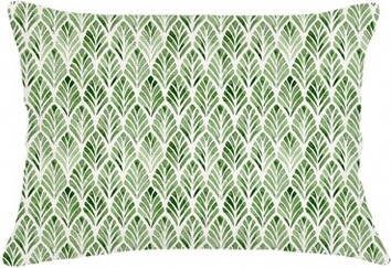 Anaya GreenGeoPalmVelvetPillow14x20DownAlternative