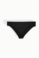 Thumbnail for your product : Skin + Net Sustain Venus Set Of Two Organic Pima Cotton-jersey Briefs - Black