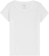 Majestic Cotton T-Shirt with Broderie Anglaise