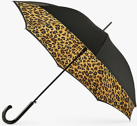 Fulton Womens Lynx Bloomsbury Leopard-Pattern Umbrella