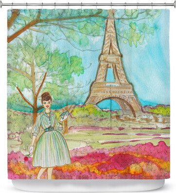 East Urban Home Vintage Paris Single Shower Curtain