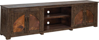 Crafters and Weavers Mystic Pine Wood and Copper TV Stand 93\