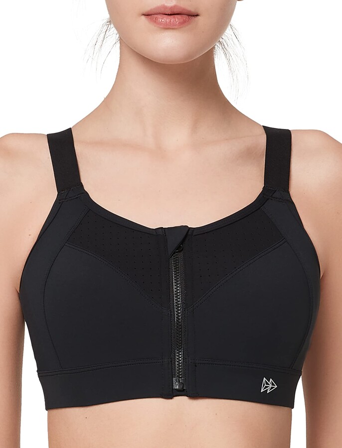 Yvette Adjustable Sports Bra High Impact - Zip Front Sports Bras for Women Plus Size for Running