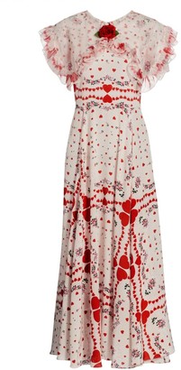 white dress with red hearts